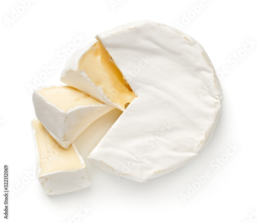 Camembert Cheese Isolated On White Background photo