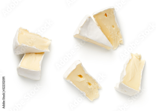 Bild auf Leinwand Camembert Cheese Isolated On White Background