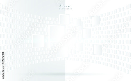 Abstract geometric white and gray color background. Vector, illustration