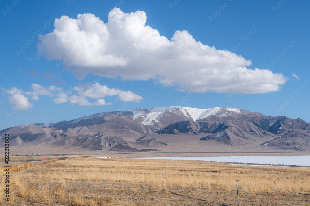 Mountain under a blue sky