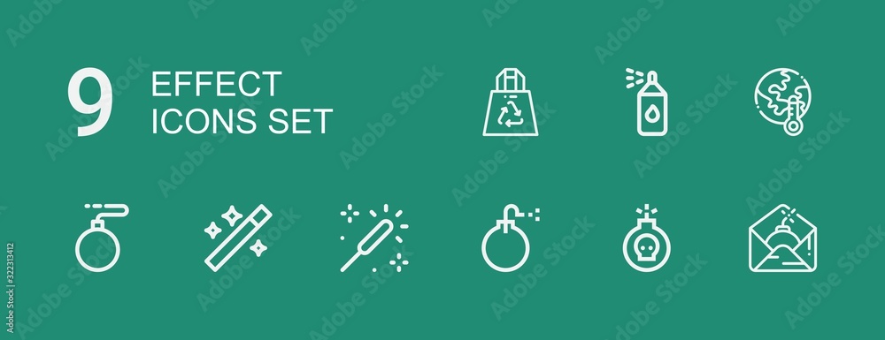 Editable 9 effect icons for web and mobile Editable 9 effect icons for web and mobile