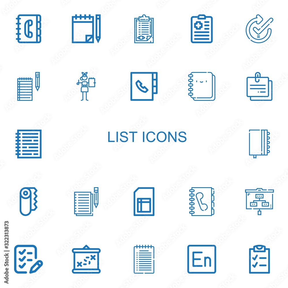 Editable 22 list icons for web and mobile Editable 22 list icons for web and mobile