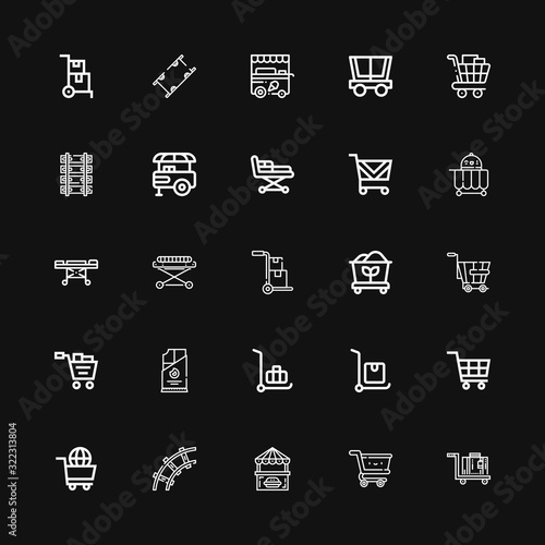 Editable 25 trolley icons for web and mobile