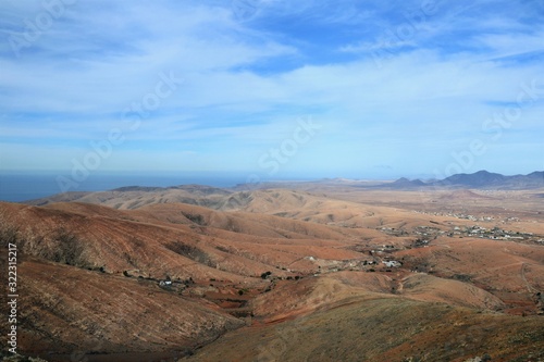 Picturesque landscape of the south-western part of Fuerteventura. Fuerteventura mountains. Wild areas of Fuerteventura, Canary Islands, Spain, Europe