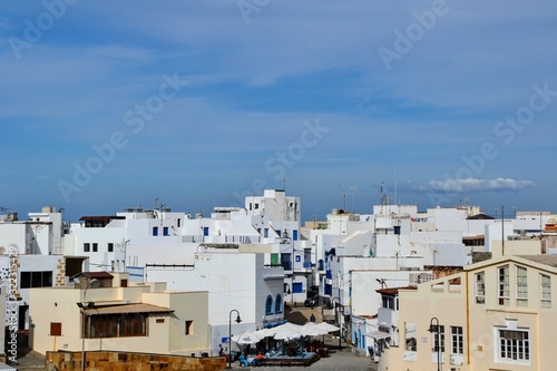 View of El Cotillo buildings. El Cotillo coastal town in the municipality of la Oliva, located in the northern part of Fuerteventura, Canary Islands. © PaulSat