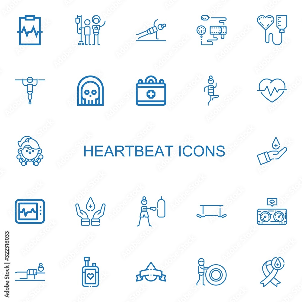 Fototapeta premium Editable 22 heartbeat icons for web and mobile