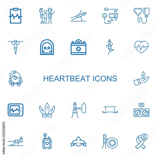 Editable 22 heartbeat icons for web and mobile