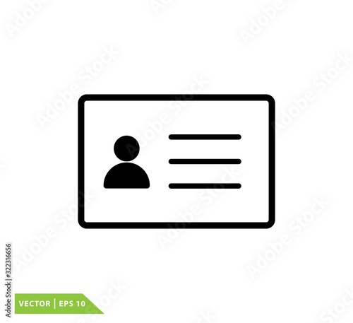 Id card icon vector logo template