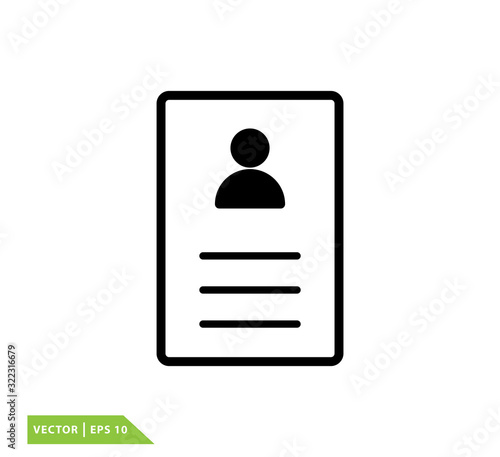 Id card icon vector logo template