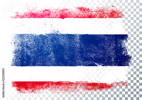 Vector Illustration Isolated Distressed Thailand Flag. Grunge Texture Style Background.