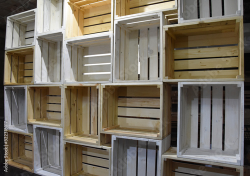 Crates Shelves in the workshop ready for shipping