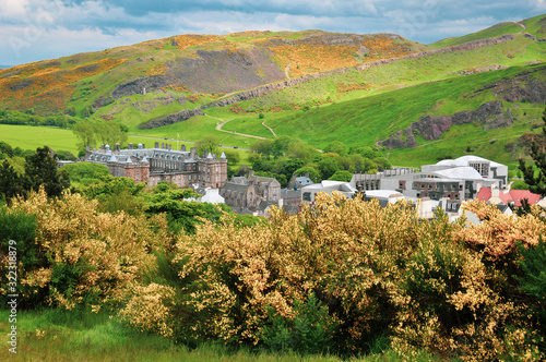 Palace of Holyroodhouse and Scottish Parliament Building taken from Calton hIll photo