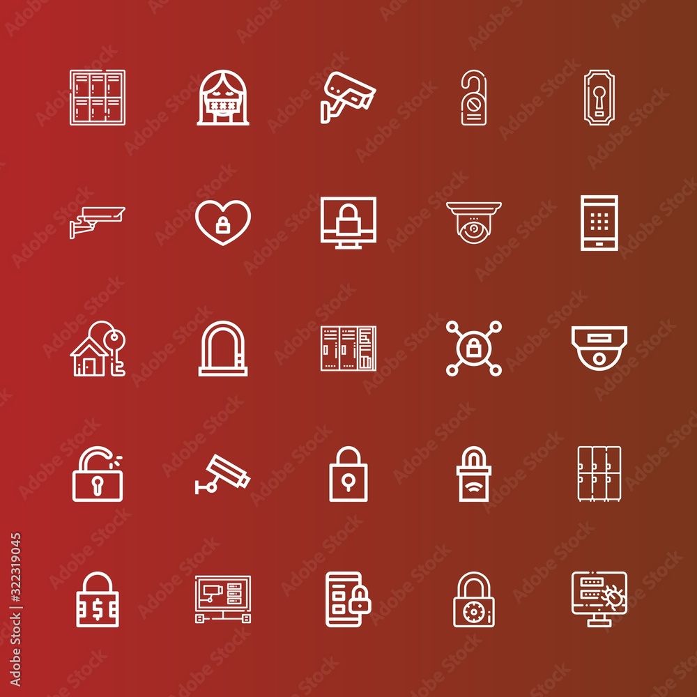 Editable 25 private icons for web and mobile Editable 25 private icons for web and mobile