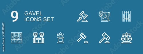 Editable 9 gavel icons for web and mobile