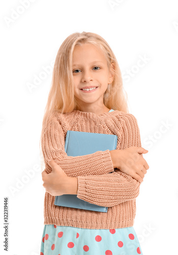 Little girl with book on wh...