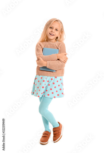 Little girl with book on wh...