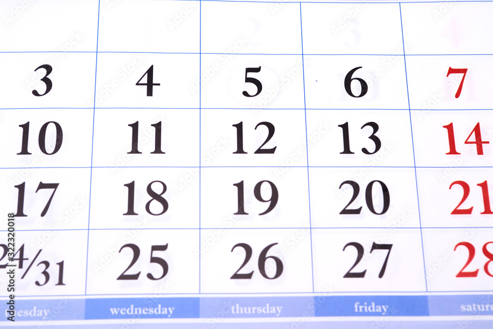 the numbers in the calendar the numbers in the calendar