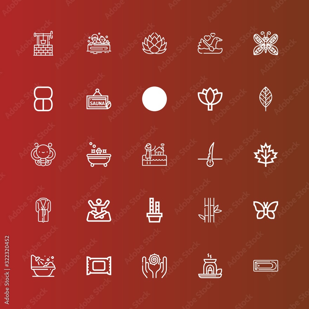 Editable 25 spa icons for web and mobile