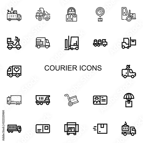 Editable 22 courier icons for web and mobile