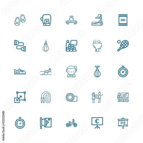 Editable 25 training icons for web and mobile