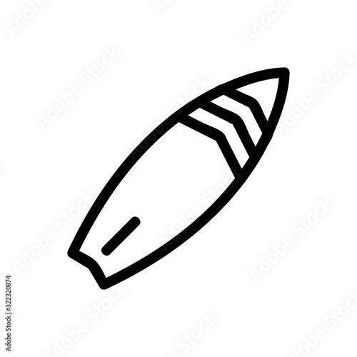 Surfing board icon vector. Thin line sign. Isolated contour symbol illustration