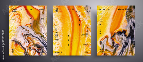 Modern painting covers set. Liquid marble texture. Creative fluid colors backgrounds. Applicable for design covers, presentation, invitation, flyers, posters and business cards