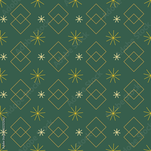 An abstract golden colored shapes seamless pattern background.