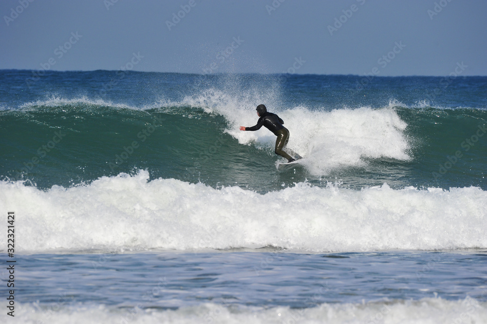 Koreans Enjoy Surfing on Feb. 9, 2020 at the Yonghan-ri Beach in Heunghae-eup, Pohansi, South Korea.