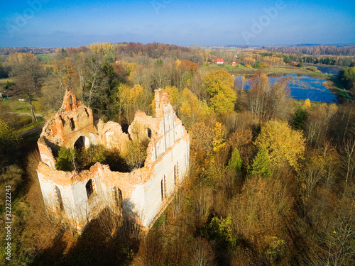 Ruins of cross shaped Luthe...