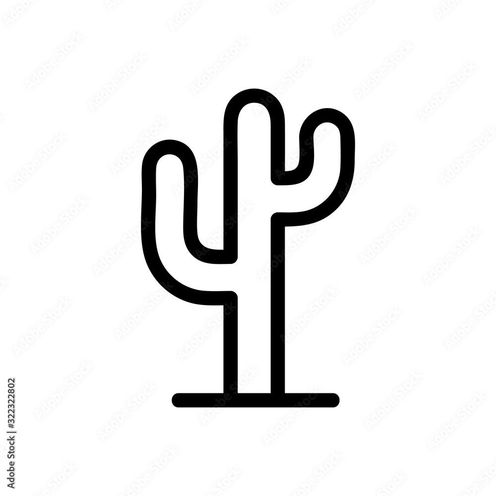 Cactus icon vector. Thin line sign. Isolated contour symbol illustration Cactus icon vector. Thin line sign. Isolated contour symbol illustration