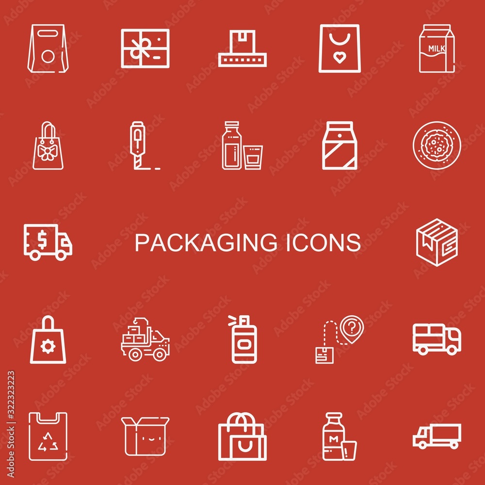Editable 22 packaging icons for web and mobile Editable 22 packaging icons for web and mobile