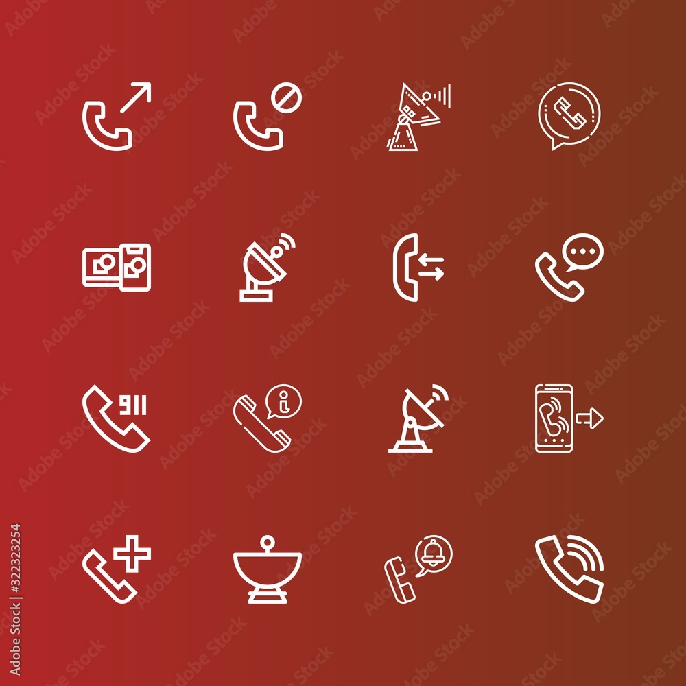 Fototapeta premium Editable 16 telecommunication icons for web and mobile