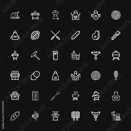 Editable 36 bbq icons for web and mobile