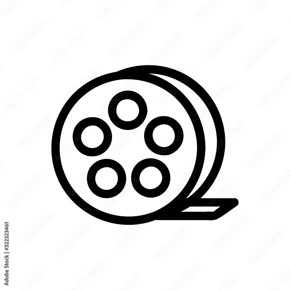 movie icon vector. Thin line sign. Isolated contour symbol illustration movie icon vector. Thin line sign. Isolated contour symbol illustration