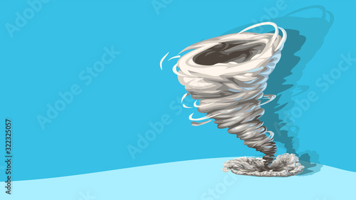 cartoon colorful tornado on blue