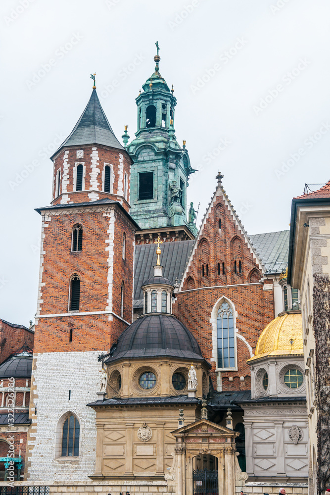 outside view of wawel castle in krakow, poland