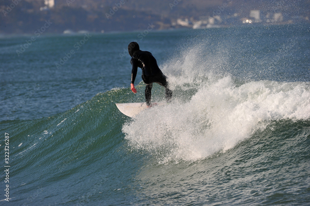 Koreans Enjoy Surfing on Feb. 9, 2020 at the Yonghan-ri Beach in Heunghae-eup, Pohansi, South Korea. Koreans Enjoy Surfing on Feb. 9, 2020 at the Yonghan-ri Beach in Heunghae-eup, Pohansi, South Korea.