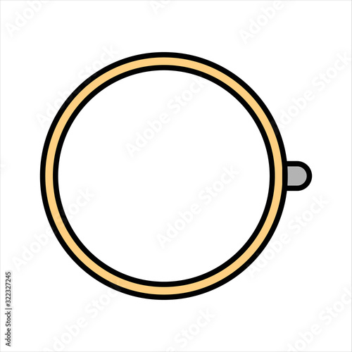 needlework tool flat icon hoop