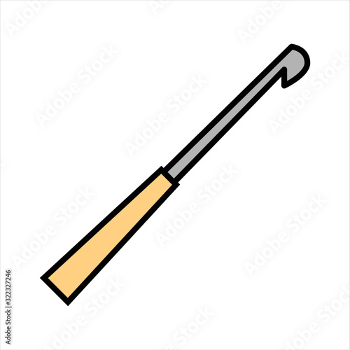 needlework tool flat icon hook