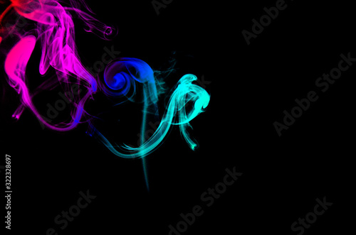 Colorfull Smoke in Black Background