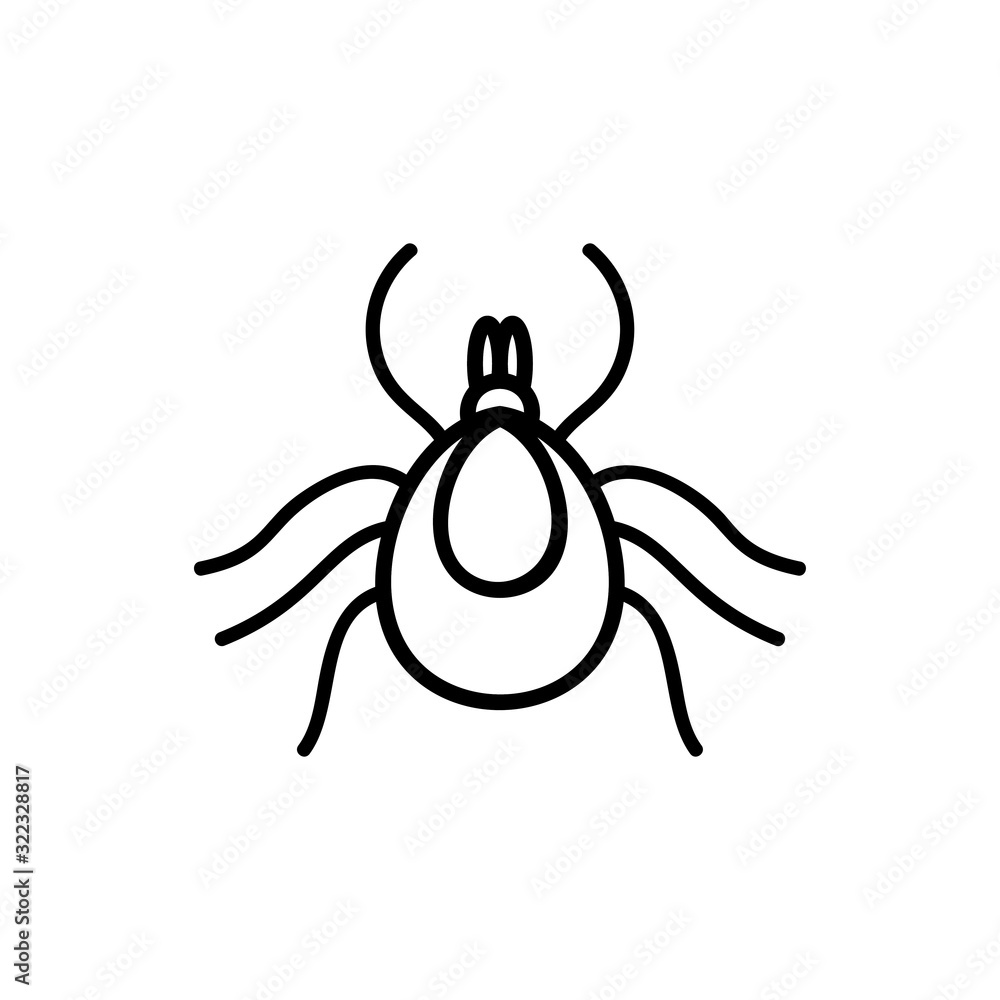 Encephalitis tick vector sign on white background. Encephalitis tick vector sign on white background.