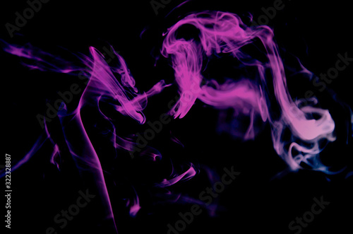 Colorfull Smoke in Black Background