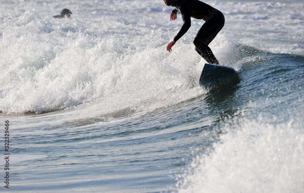 Koreans Enjoy Surfing on Feb. 9, 2020 at the Yonghan-ri Beach in Heunghae-eup, Pohansi, South Korea.