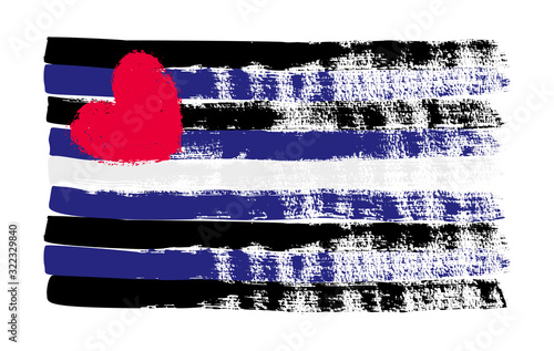 Grunge Leather Pride flag. Vector illustration Symbol of gay. LGBT movement. LGBTQ community.