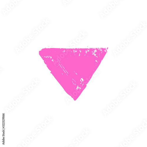 Grunge Pink triangle symbol LGBT movement in honor of the Day Against Homophobia. Vector Illustration.