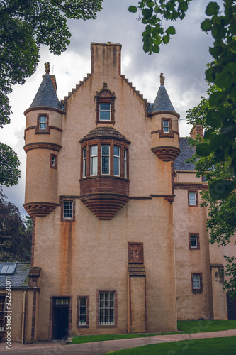 The evening view of Fyvie Castle in Scotland photo