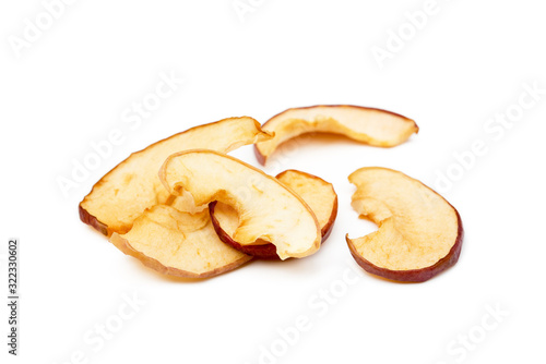  Dried sliced apples  fruit isolated on white background