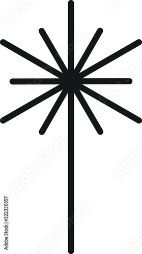 Sparkler icon, vector line illustration