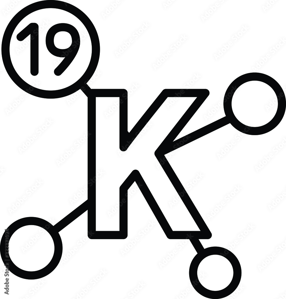 Potassium icon, vector line illustration Potassium icon, vector line illustration