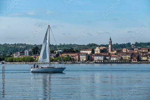 Landscape of Arona from Lago Maggiore